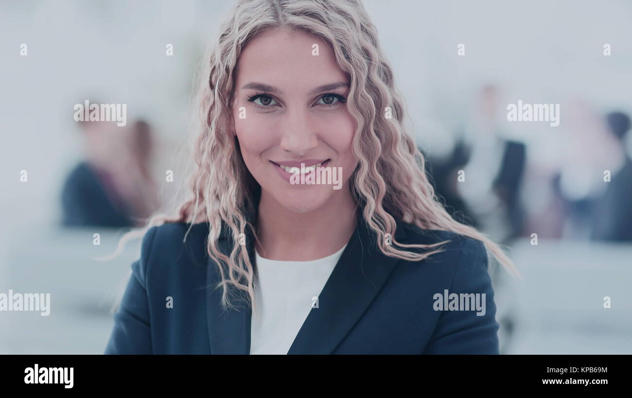 Portrait of happy smiling business woman Stock Photo - Alamy