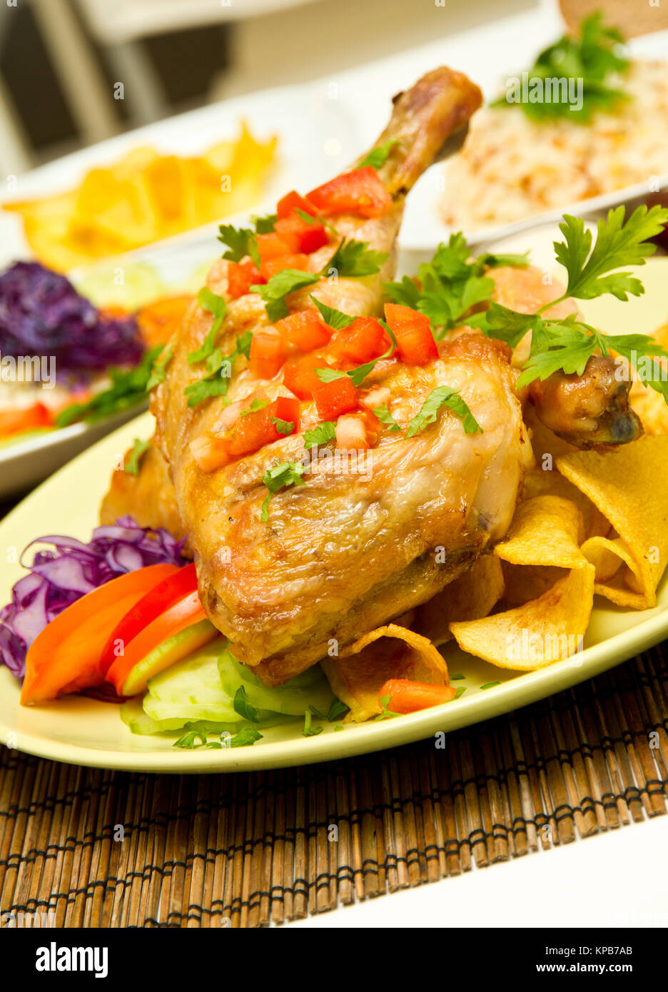 Charcoal baked chicken drumstick Stock Photo Alamy