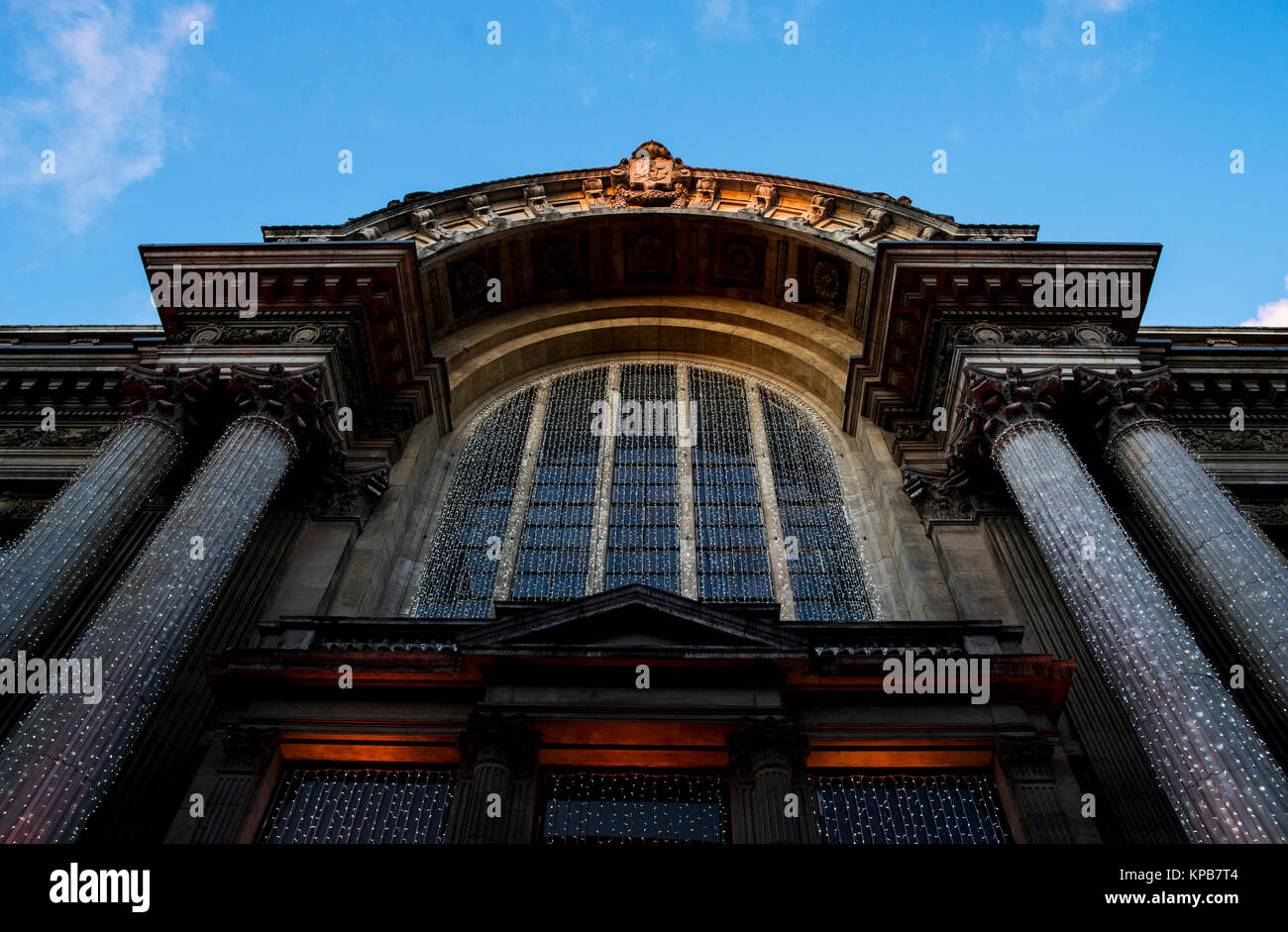 Brussels / Belgium - November 25th 2017 a facade of windows of the Euronext Brussels or also called Brussels Stock Exchange. Stock Photo
