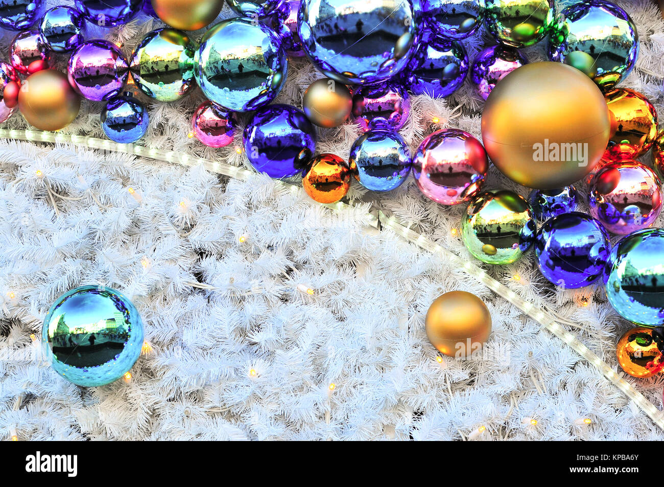 Colorful Christmas balls background Stock Photo - Alamy