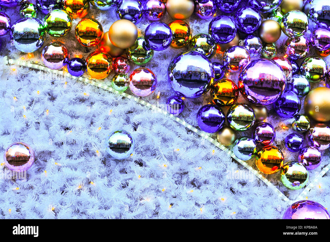 Colorful Christmas balls background Stock Photo - Alamy