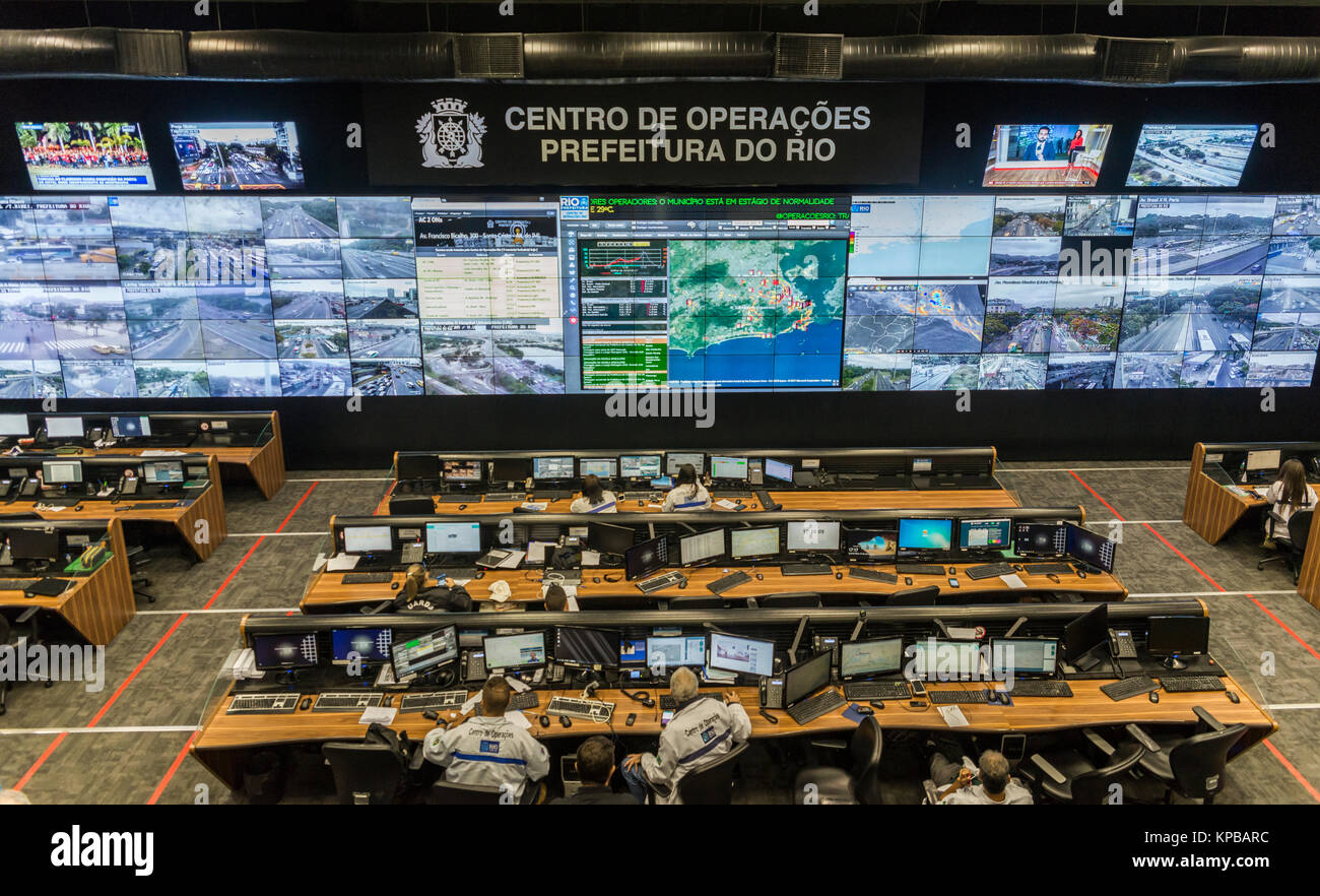 Control room for operations within the city of Rio de Janeiro ...