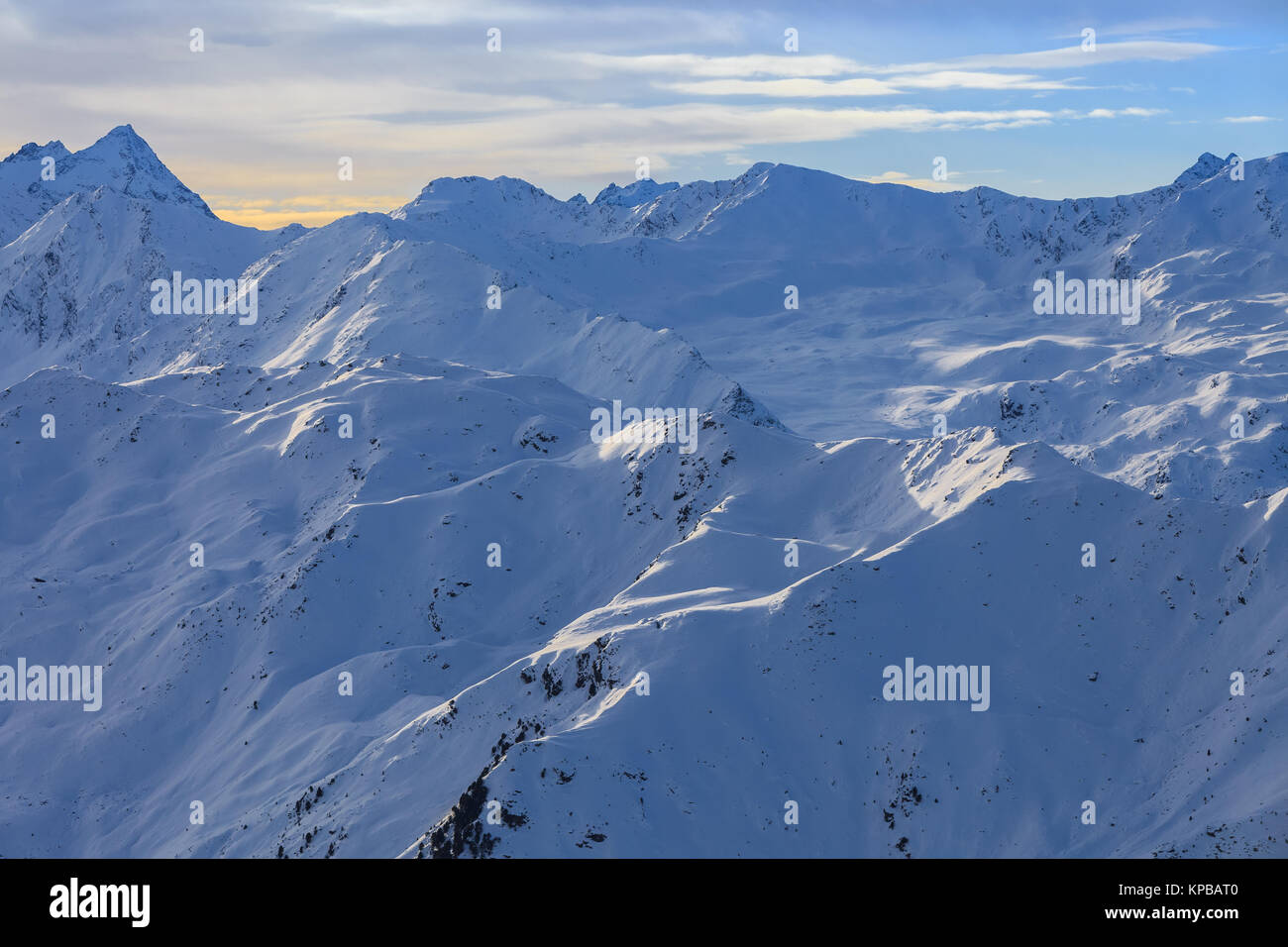 winter mountain landscape. Region Axamer Lizum, Austria Stock Photo