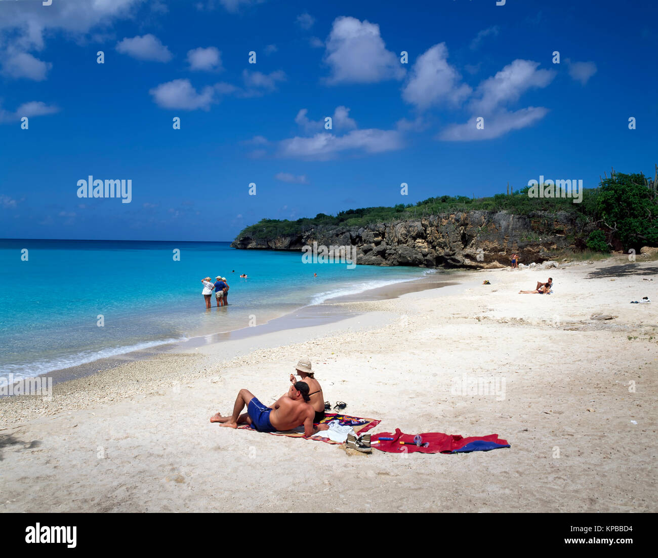 Playa Kenepa beach, Curacao, Netherlands Antilles Stock Photo