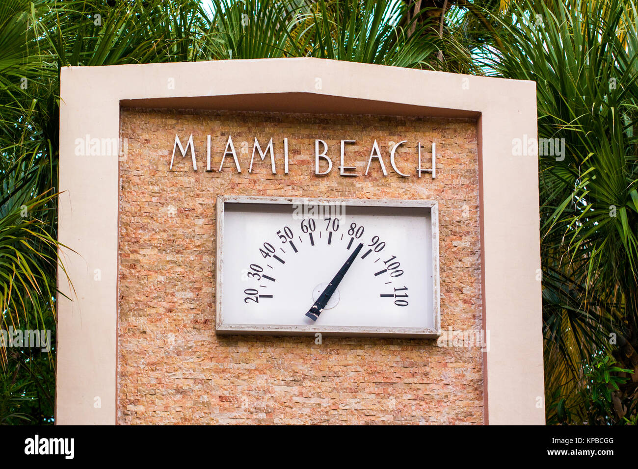 Thermometer in South Beach, Miami Beach, USA Stock Photo Alamy