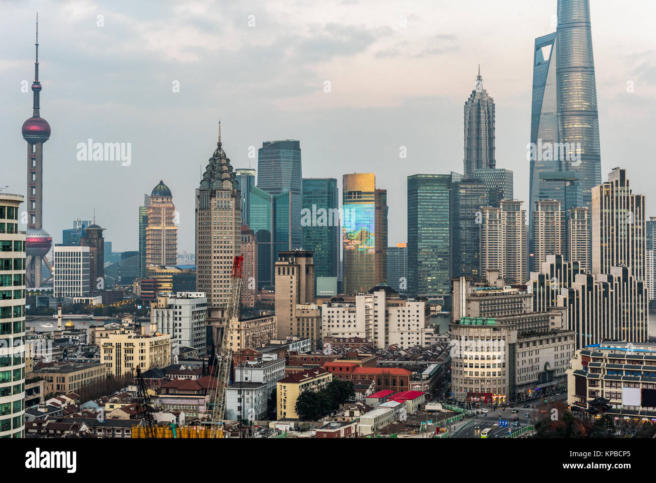 Shanghai business district in daytime,building group of China Stock ...