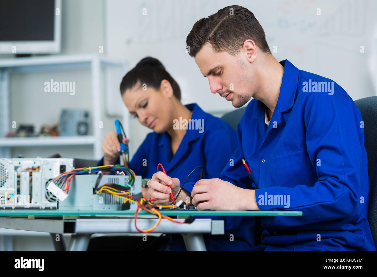 students learning in electronic course Stock Photo Circuit Diagram