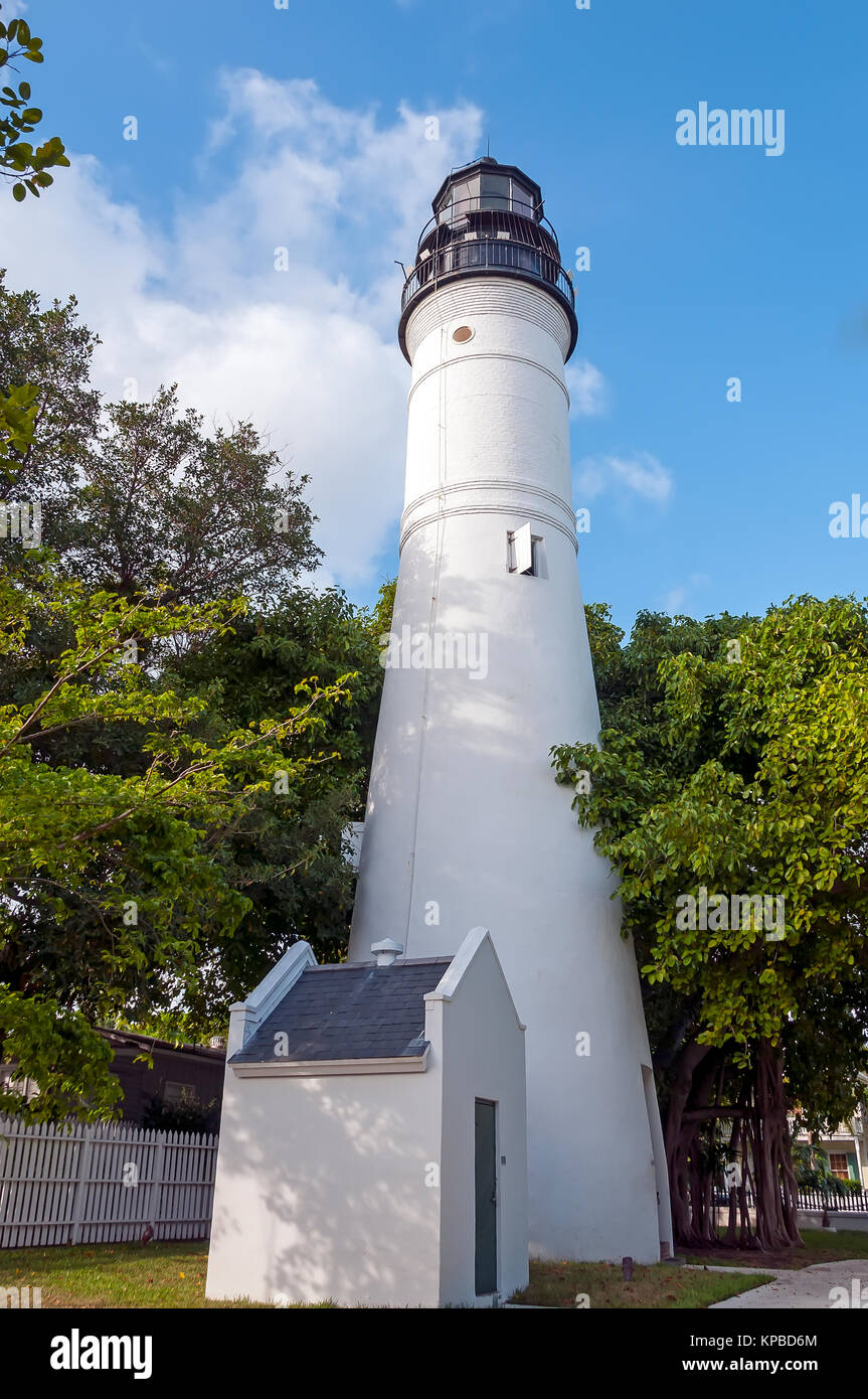 Key West lighthouse tower top, Whitehead St, Key West, Florida Stock