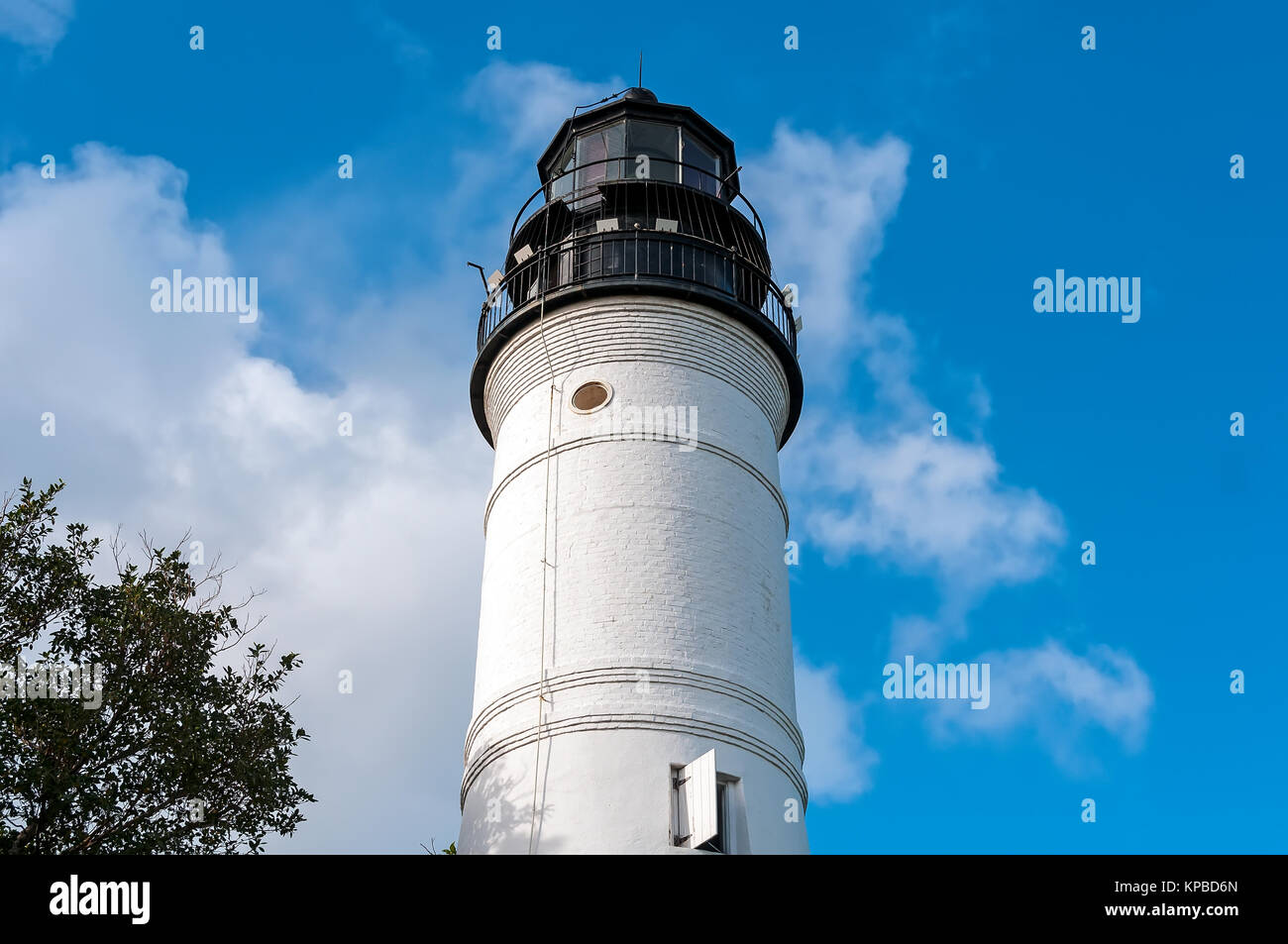 Key West lighthouse tower top, Whitehead St, Key West, Florida Stock