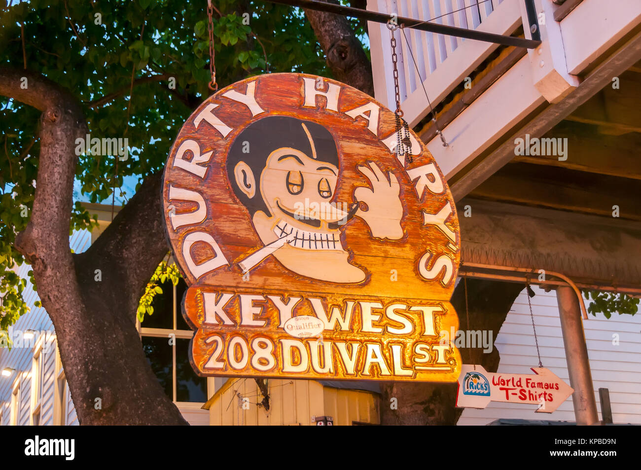 Durty Harrys Bar features rock music and live performances, Duval Street Key West Florida Stock Photo