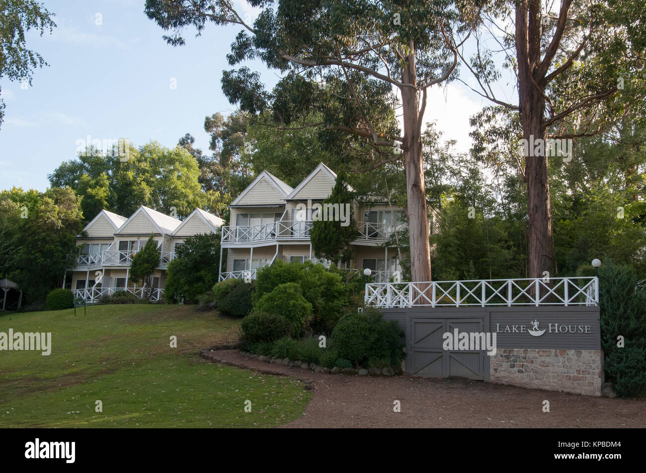 Luxury resort accommodation at the Lake House in the 19th century spa country town of Daylesford, Victoria, Australia Stock Photo