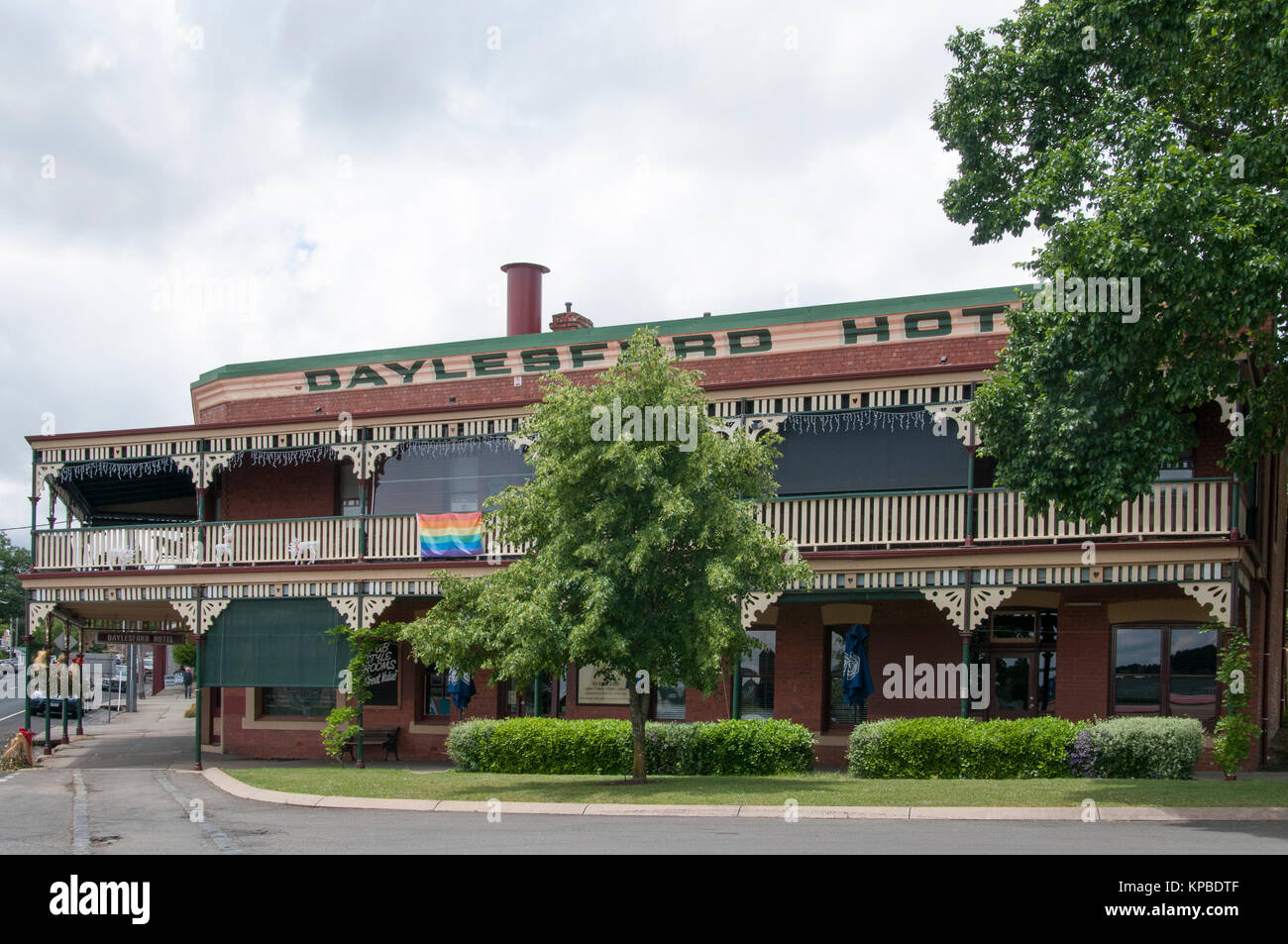 Victorian-era Daylesford Hotel at Daylesford, western Victoria, Australia Stock Photo