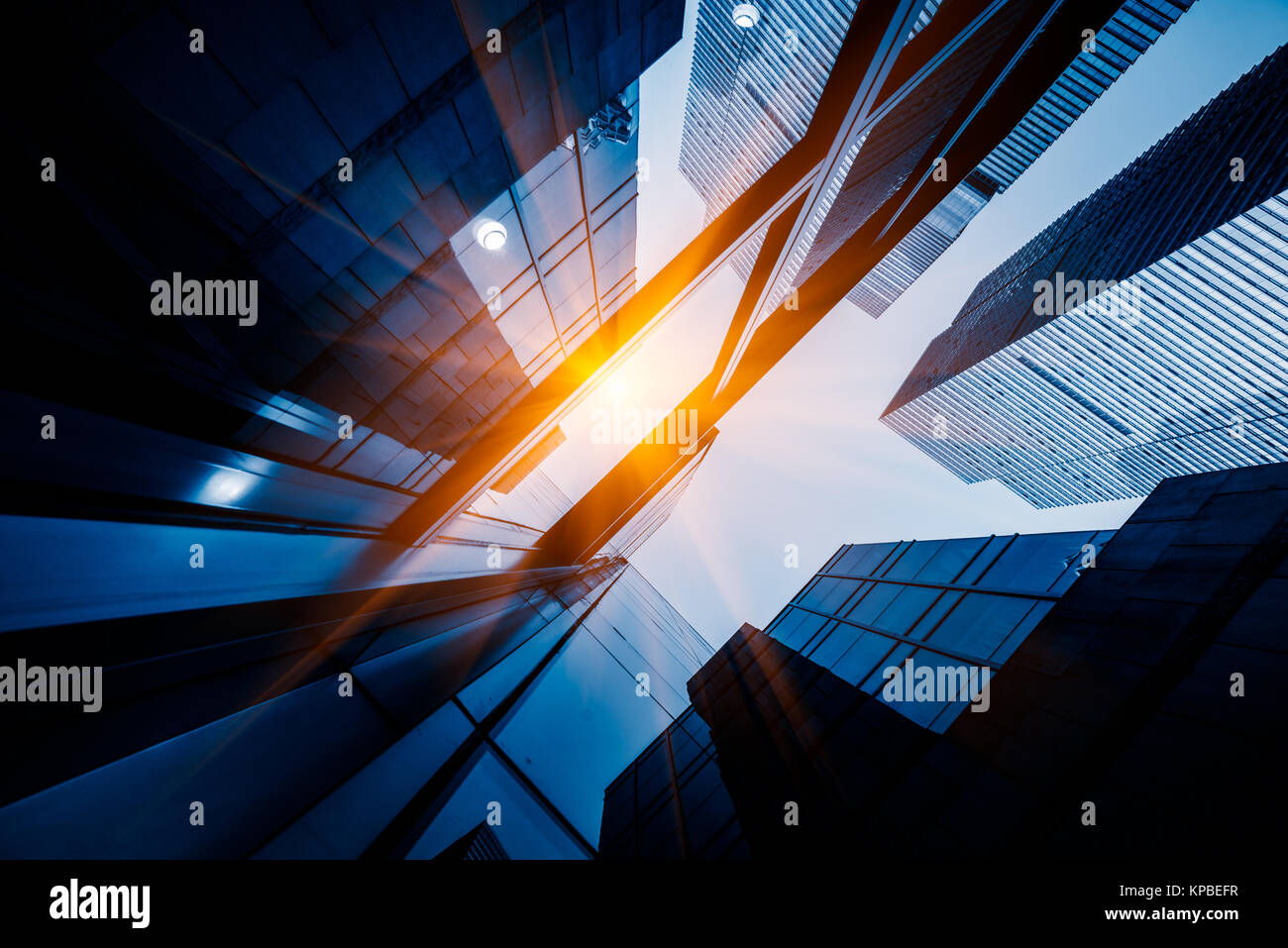 Skyscrapers from a low angle view in Shanghai,China Stock Photo - Alamy