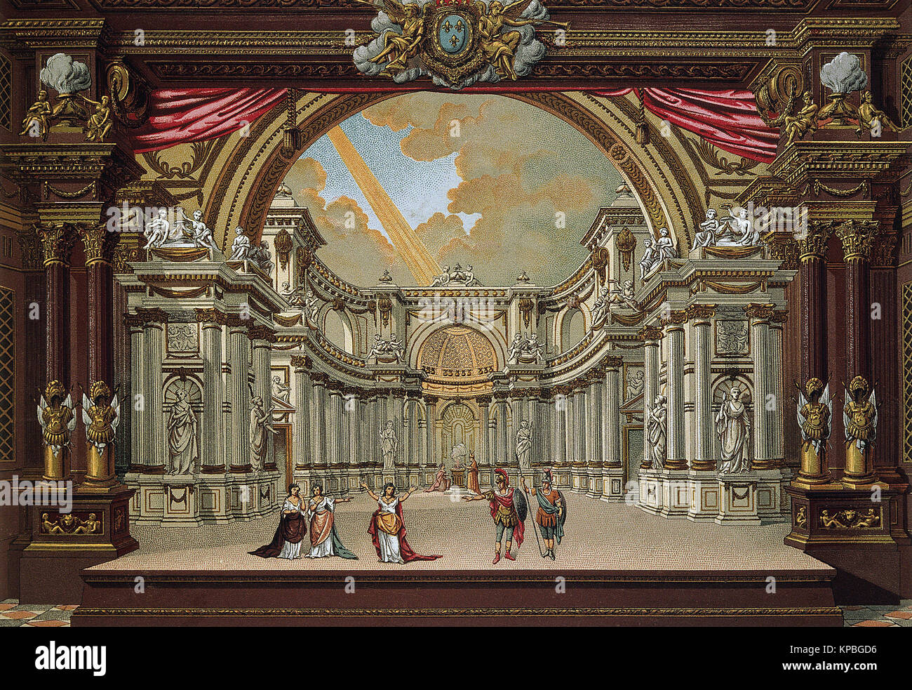 Design for stage set of the château de Versailles 17th century Stock Photo