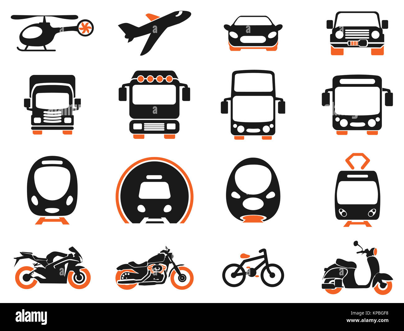 Transport mode icons Stock Photo