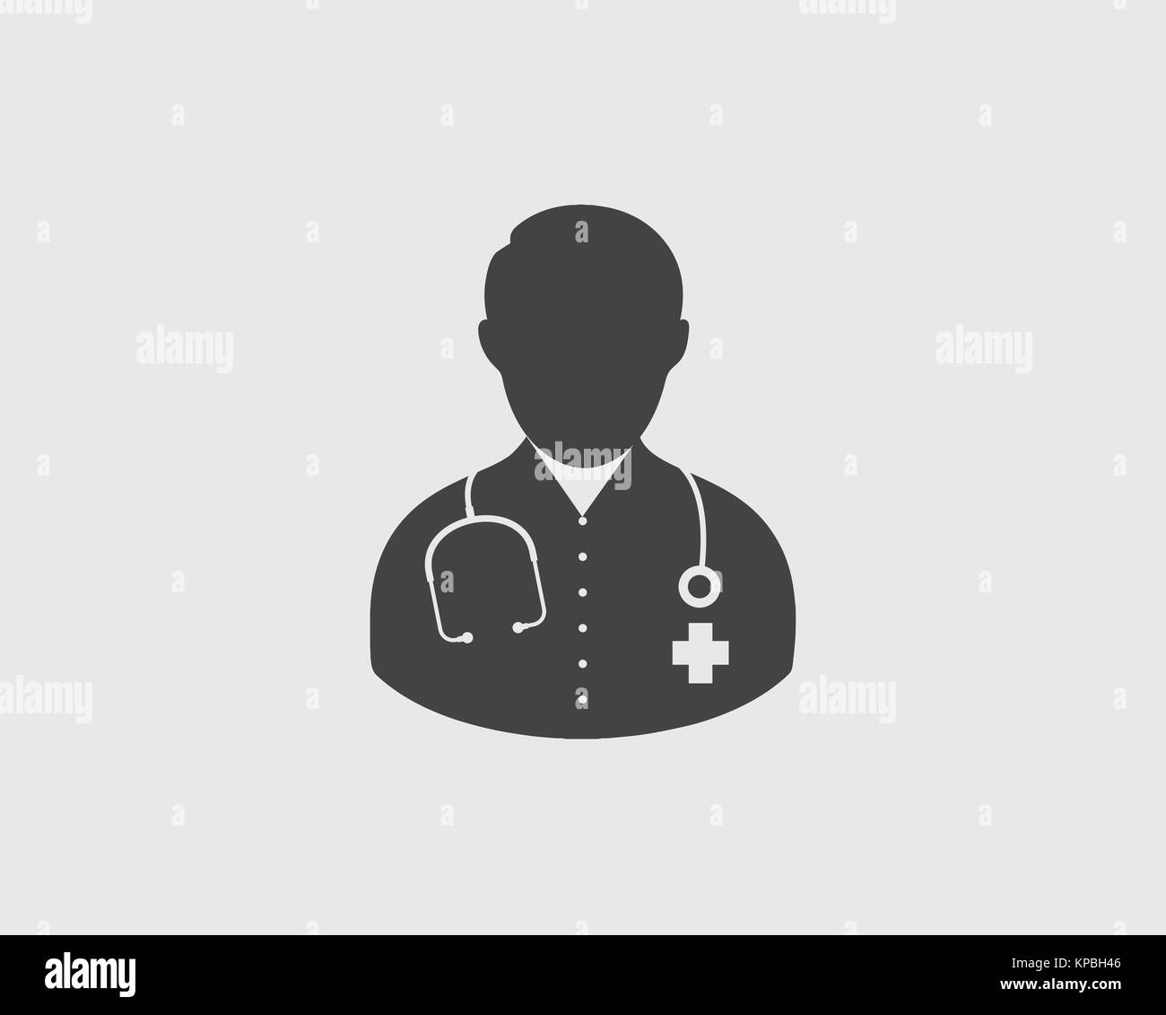 Doctor Icon on gray Background Stock Vector Image & Art - Alamy
