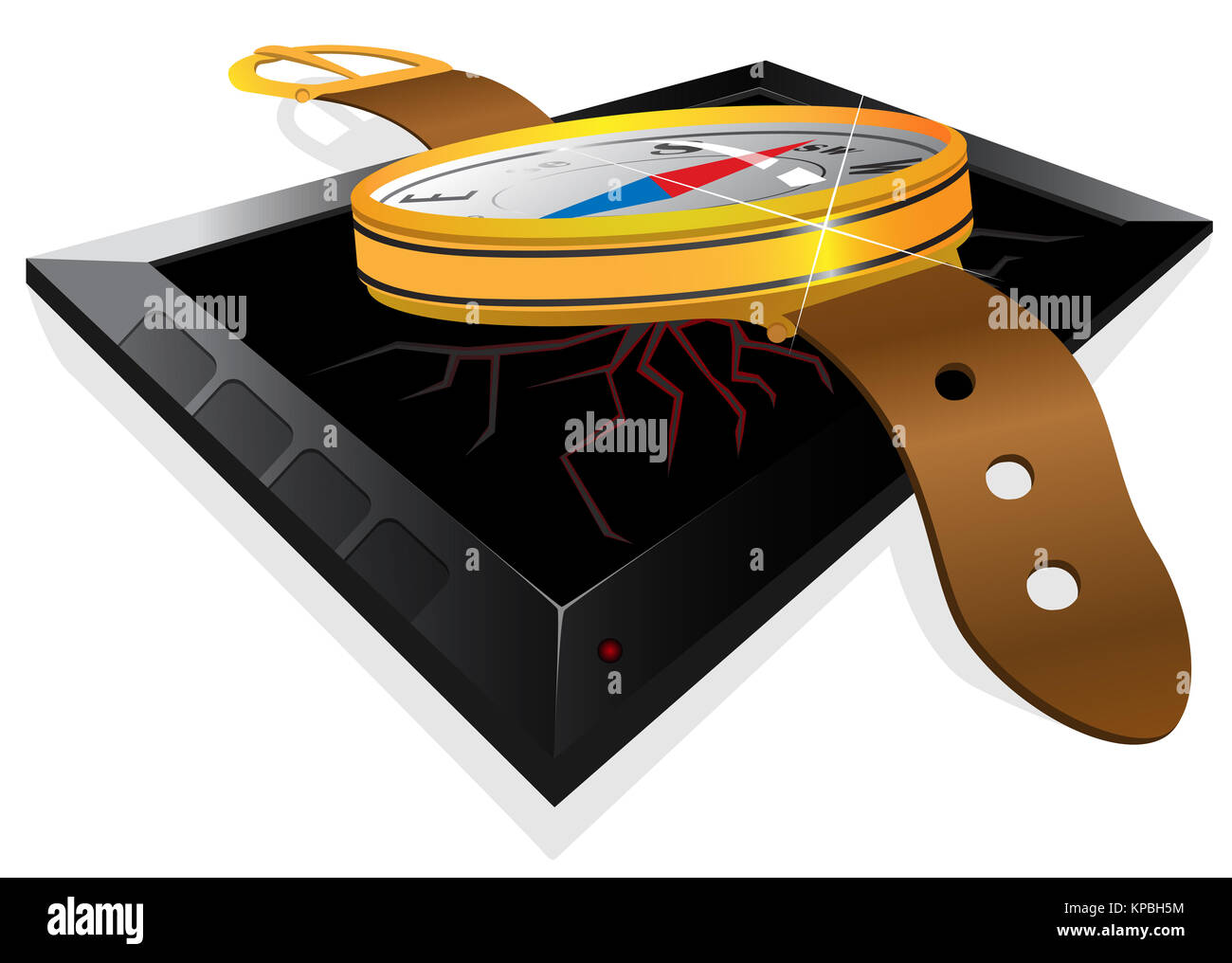 compass vs gps navigator Stock Photo Alamy