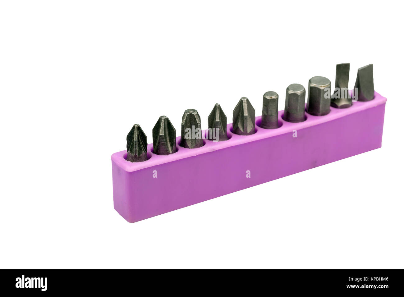 Set of screwdriver bits isolated Stock Photo Alamy