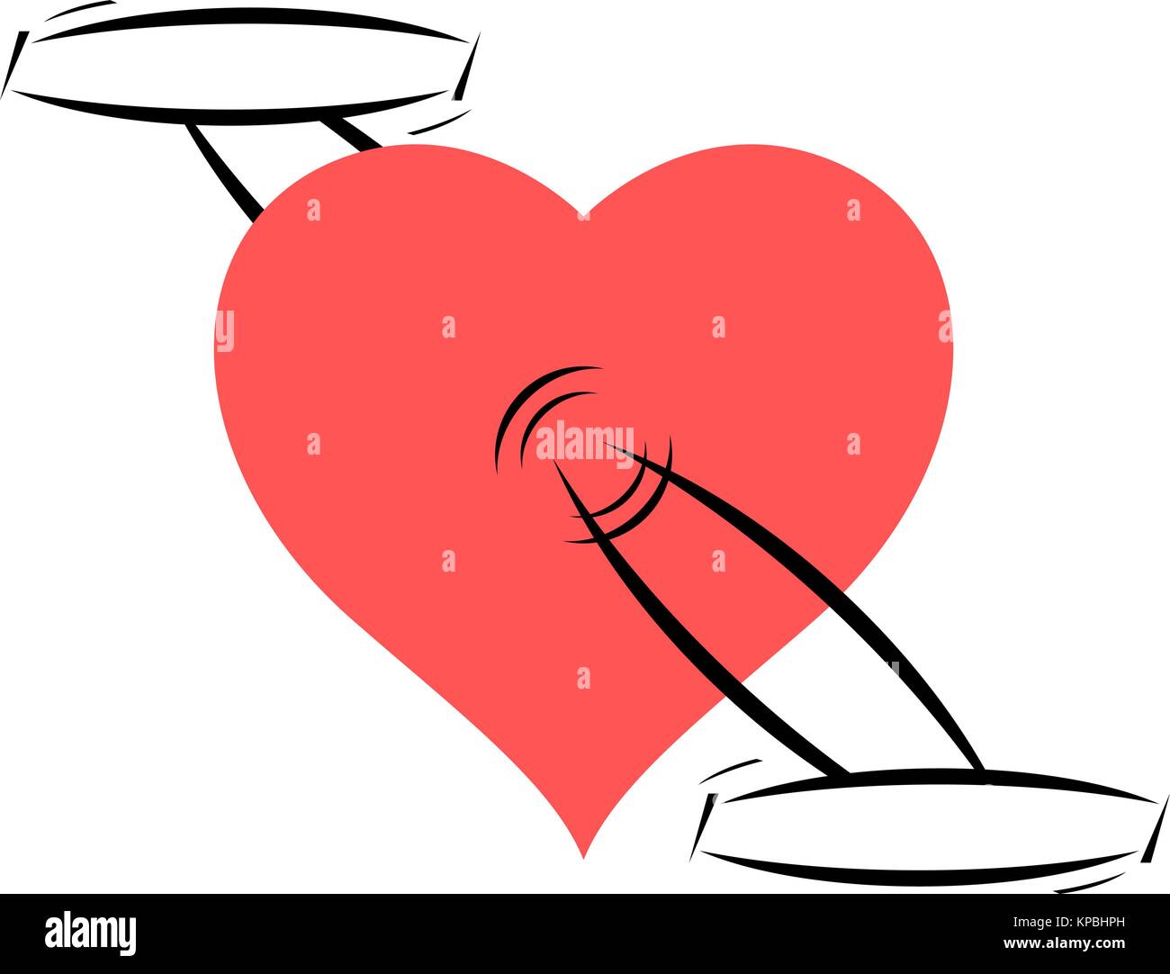 Pink Heart with Pedals. Love Cycling Concept. Good for Your Health