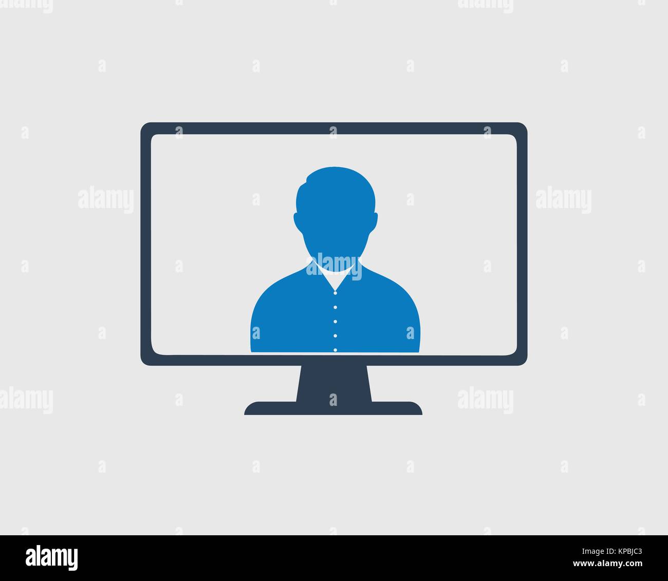 Man Icon on Computer Screen Stock Vector Image & Art - Alamy