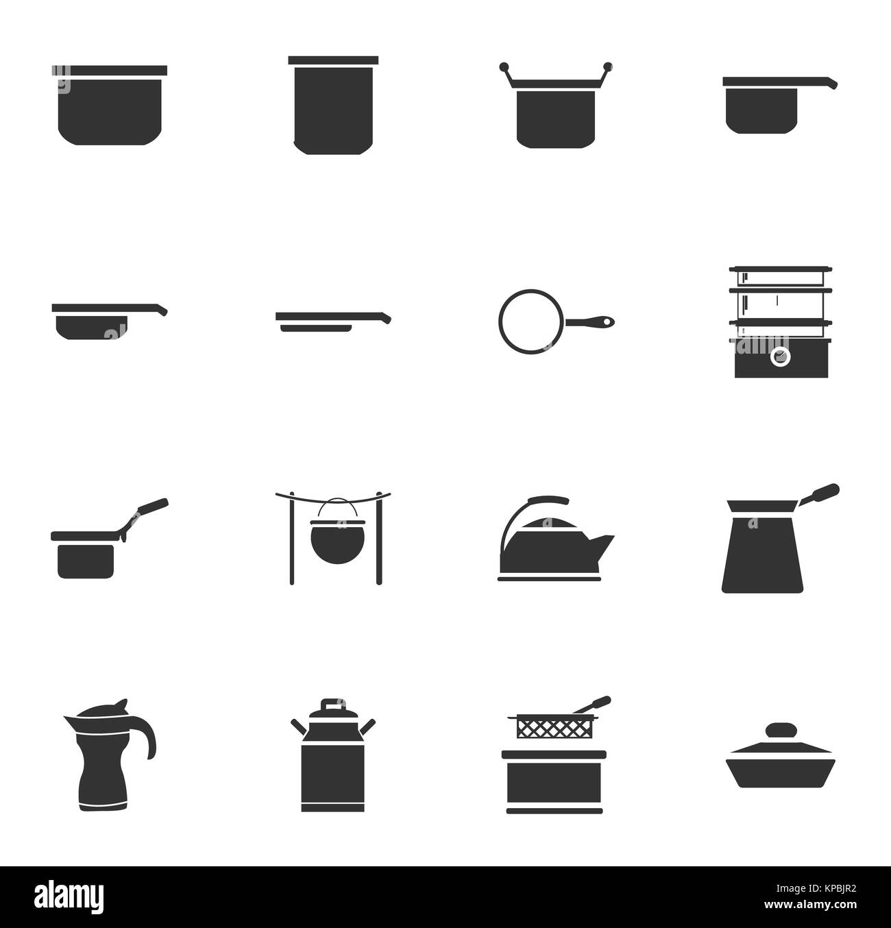 Dishes icons set Stock Photo - Alamy