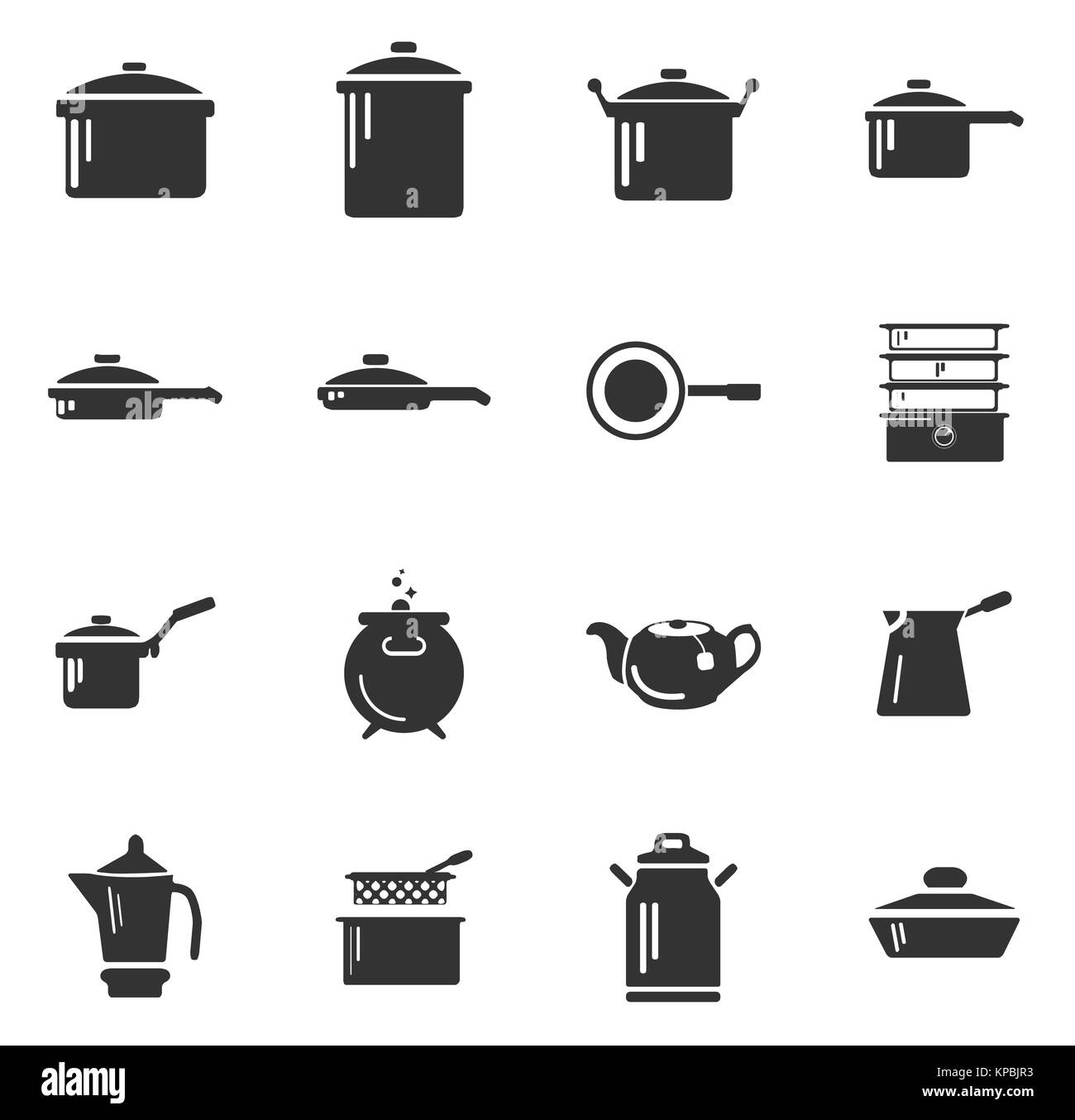 Dishes icons set Stock Photo - Alamy