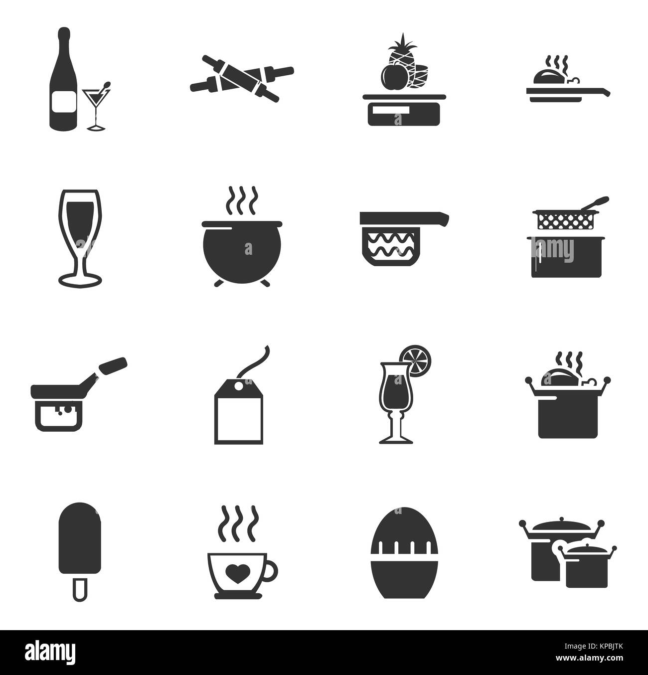 Food and kitchen icons set Stock Photo - Alamy