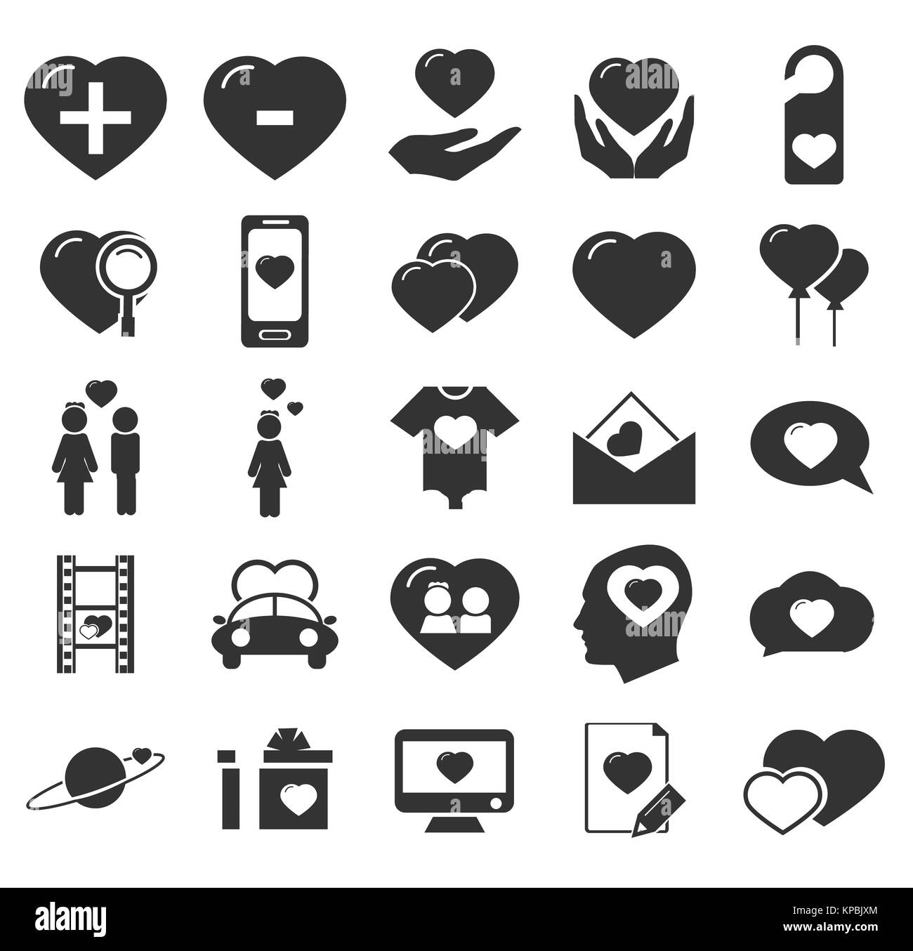 Heart Icon Set Stock Photo
