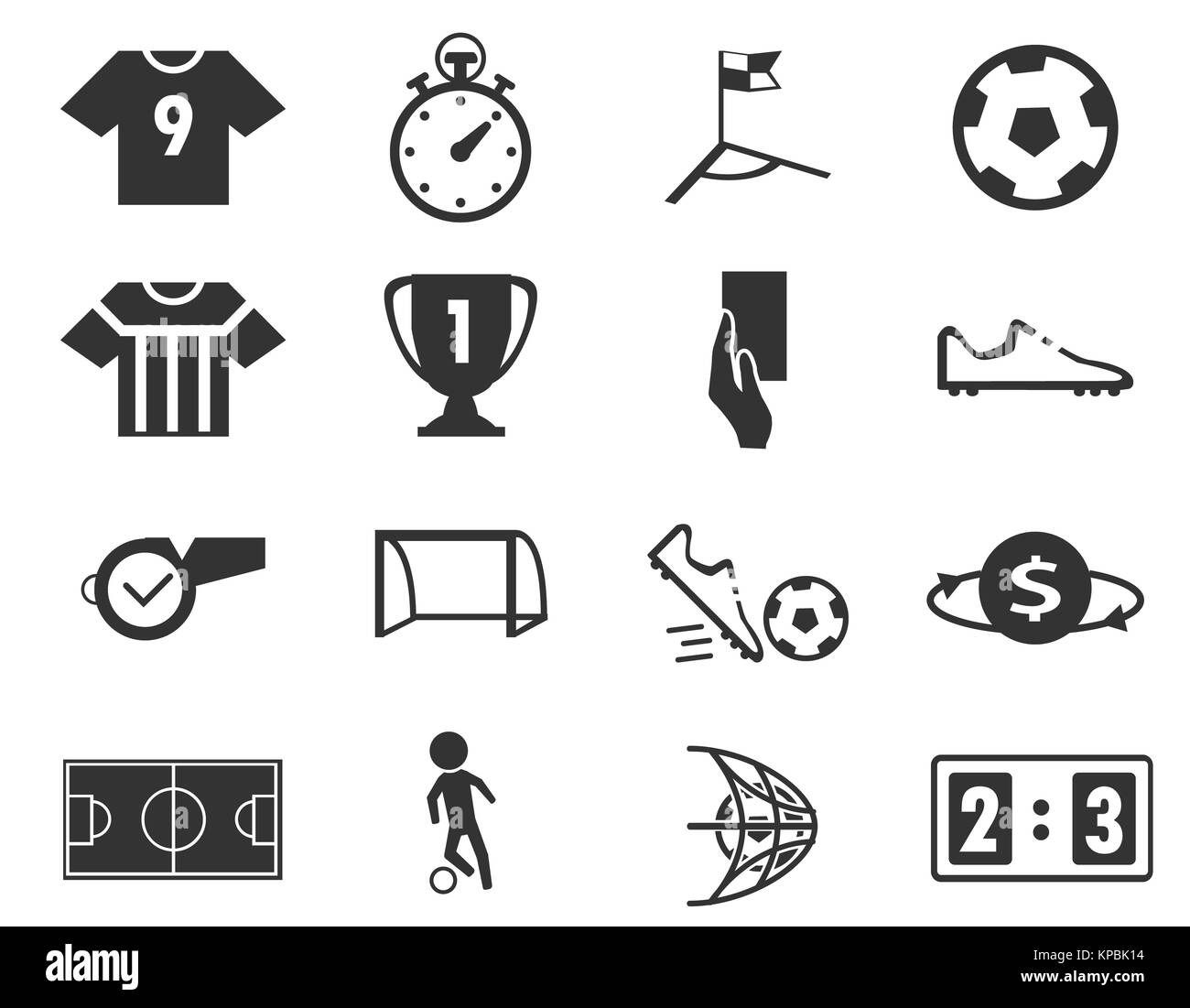Soccer icons set Stock Photo Alamy