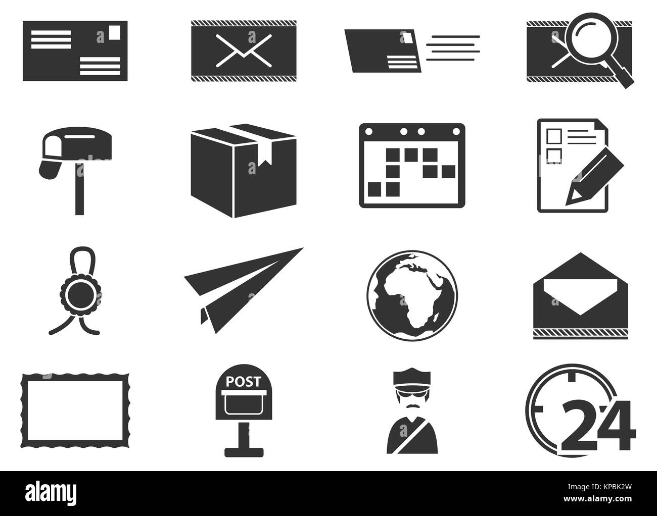 Post service icons set Stock Photo Alamy
