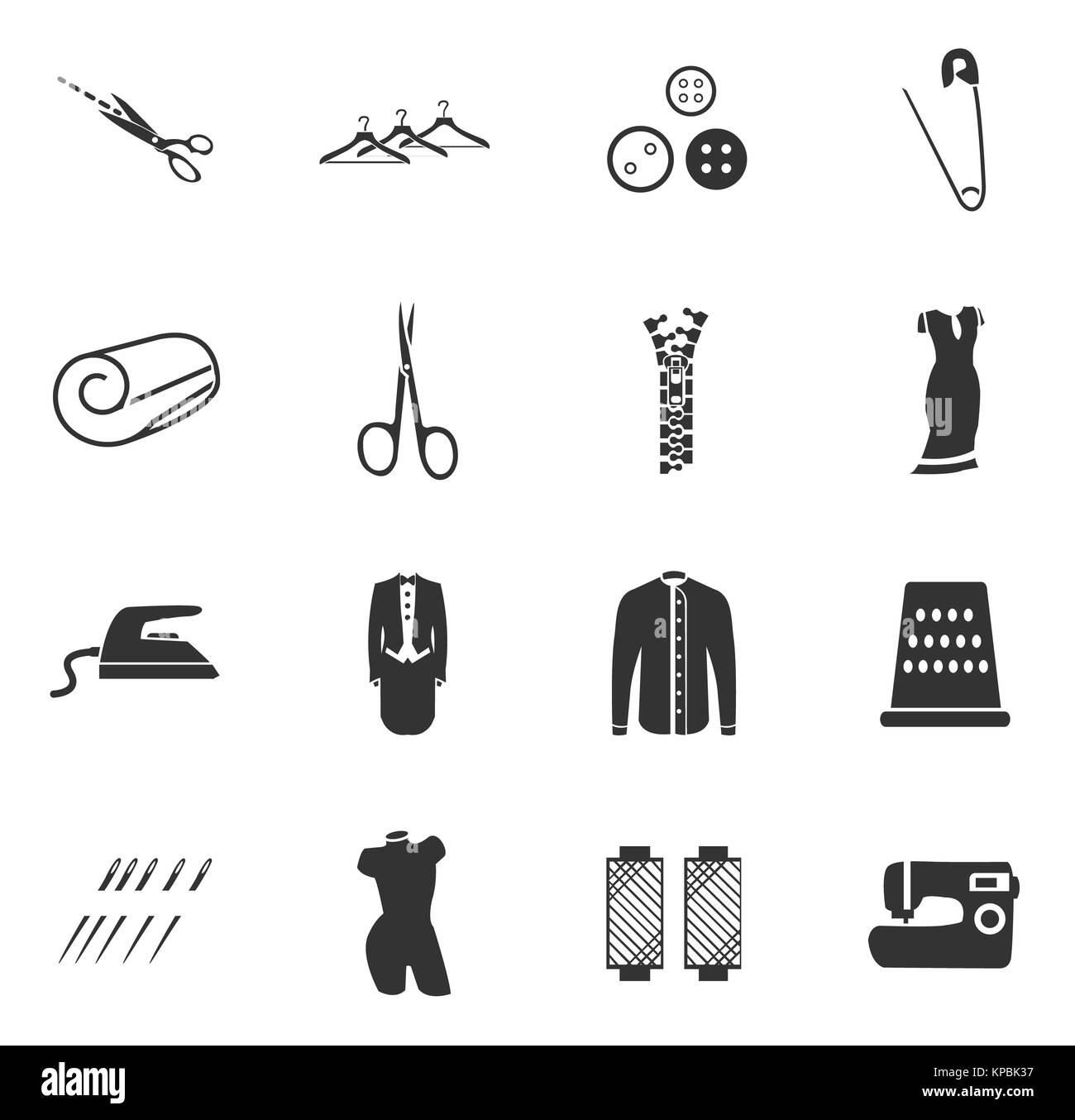 Tailoring icons set Stock Photo - Alamy