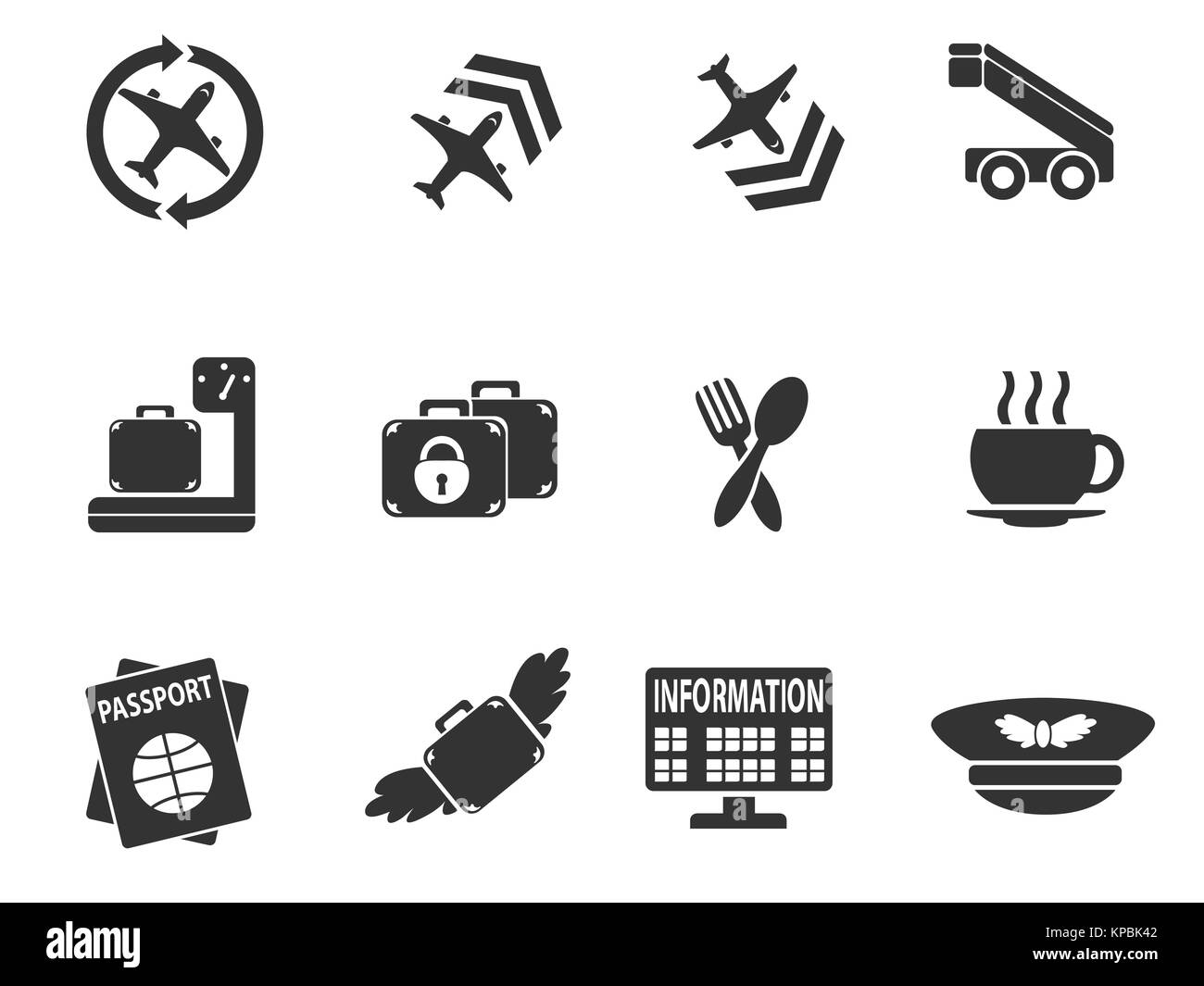 Airport icon set Stock Photo