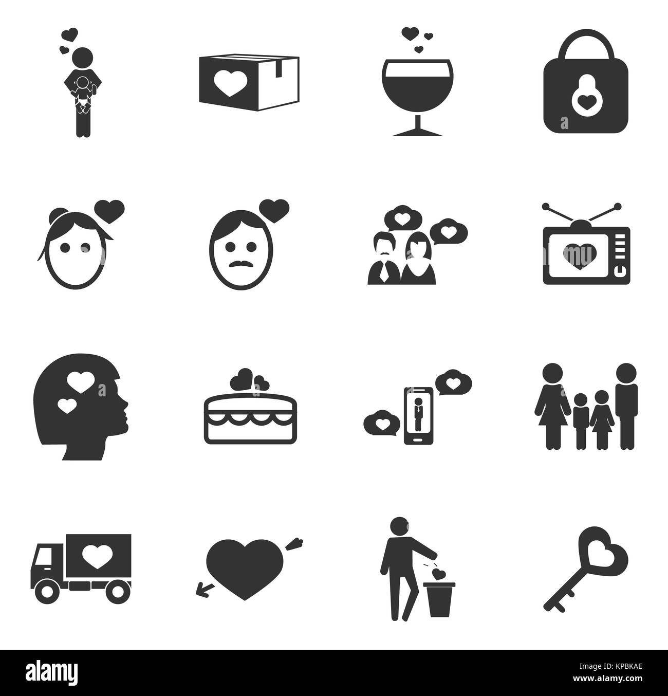Valentine day icons set Stock Photo - Alamy