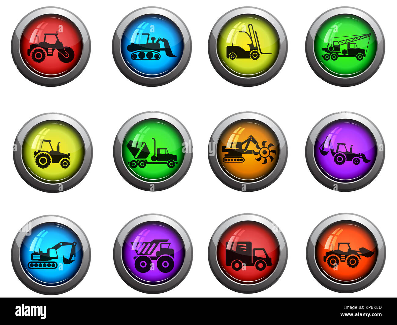 Construction Machines icons set Stock Photo - Alamy