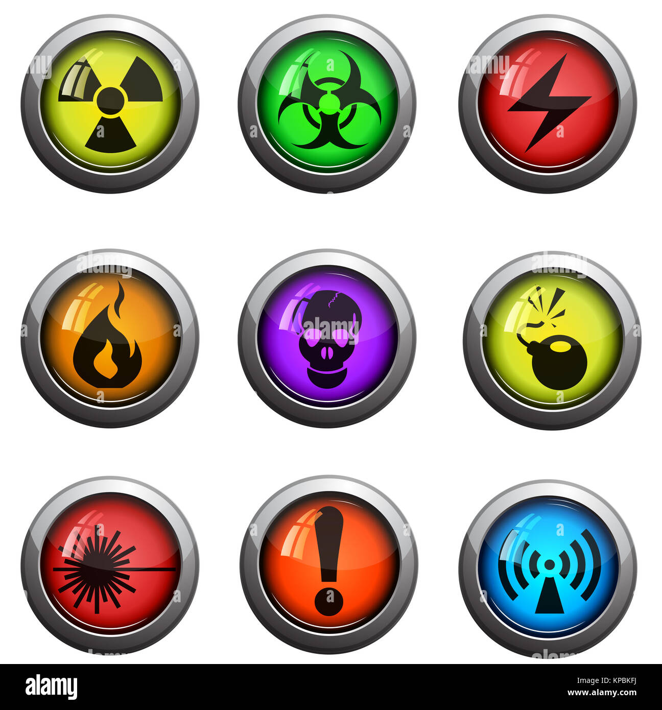 Hazard icons set Stock Photo - Alamy