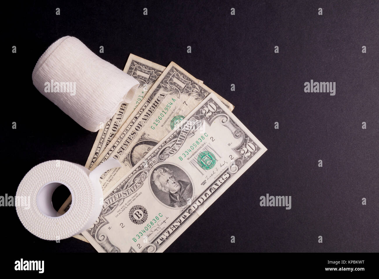 Therapeutic self adhesive tape and Money Stock Photo Alamy
