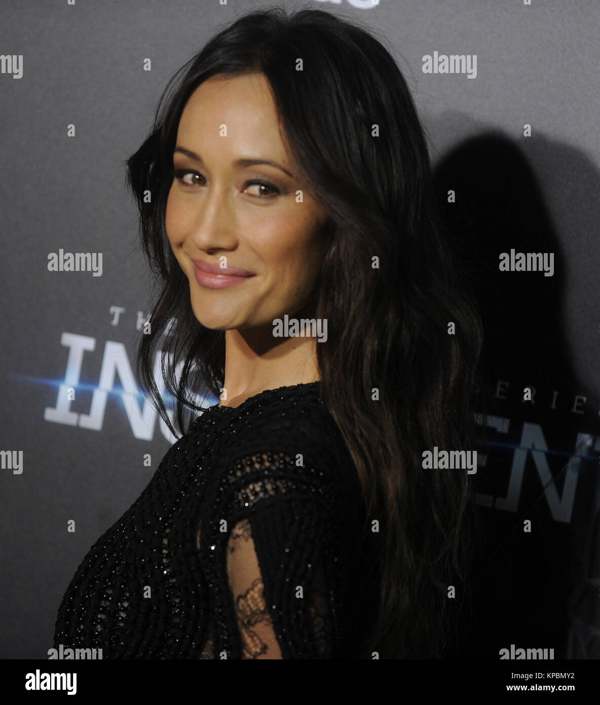 NEW YORK, NY - MARCH 16: Maggie Q attends the 'The Divergent Series: Insurgent' New York premiere at Ziegfeld Theater on March 16, 2015 in New York City  People:  Maggie Q Stock Photo