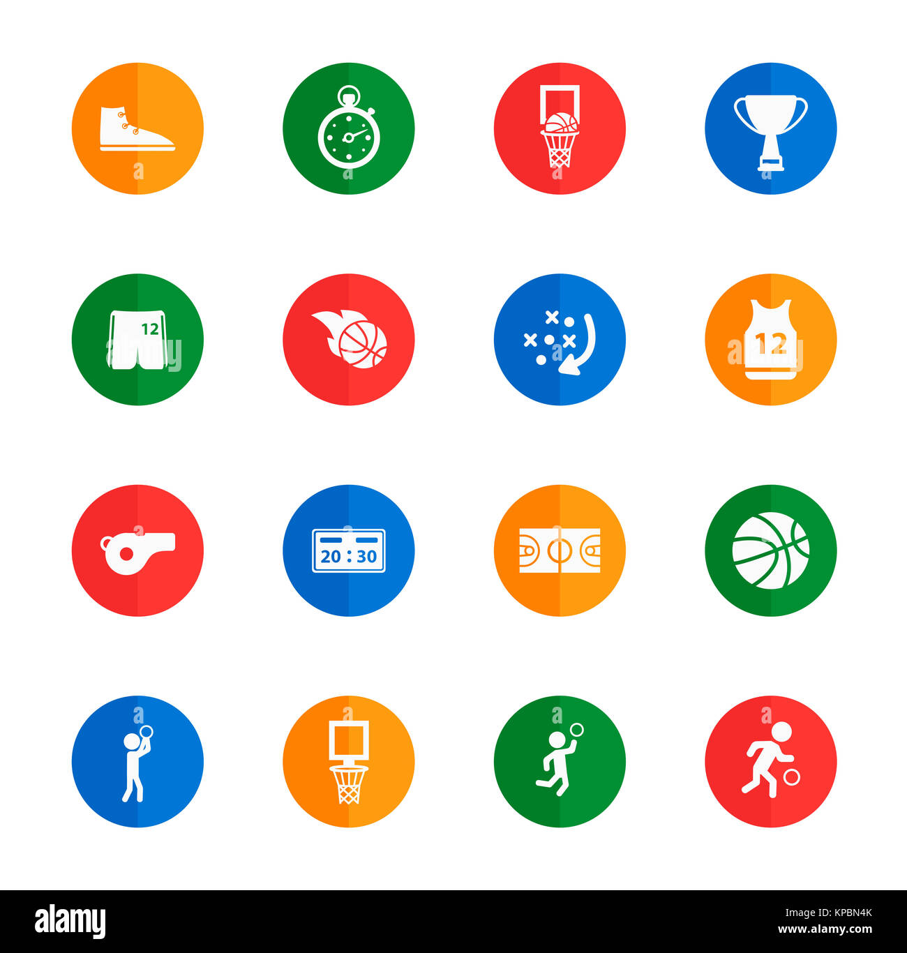 Basketball simply icons Stock Photo - Alamy