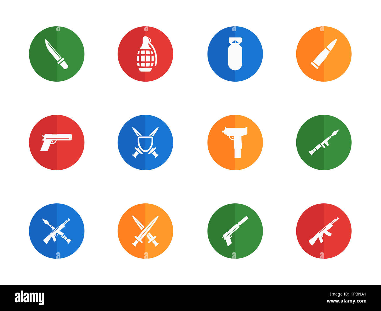Weapon simply icons Stock Photo - Alamy