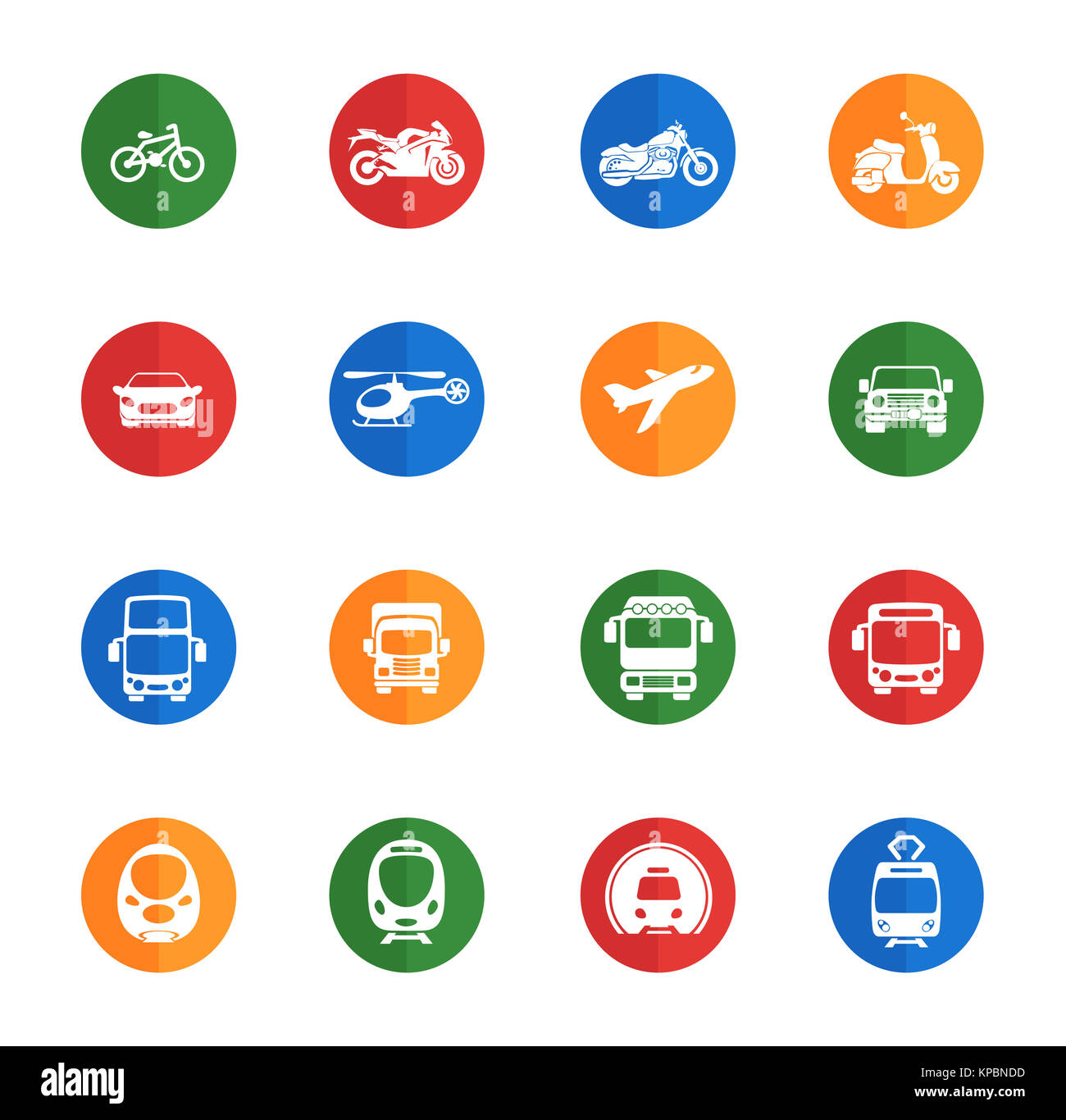 Transport mode icons Stock Photo