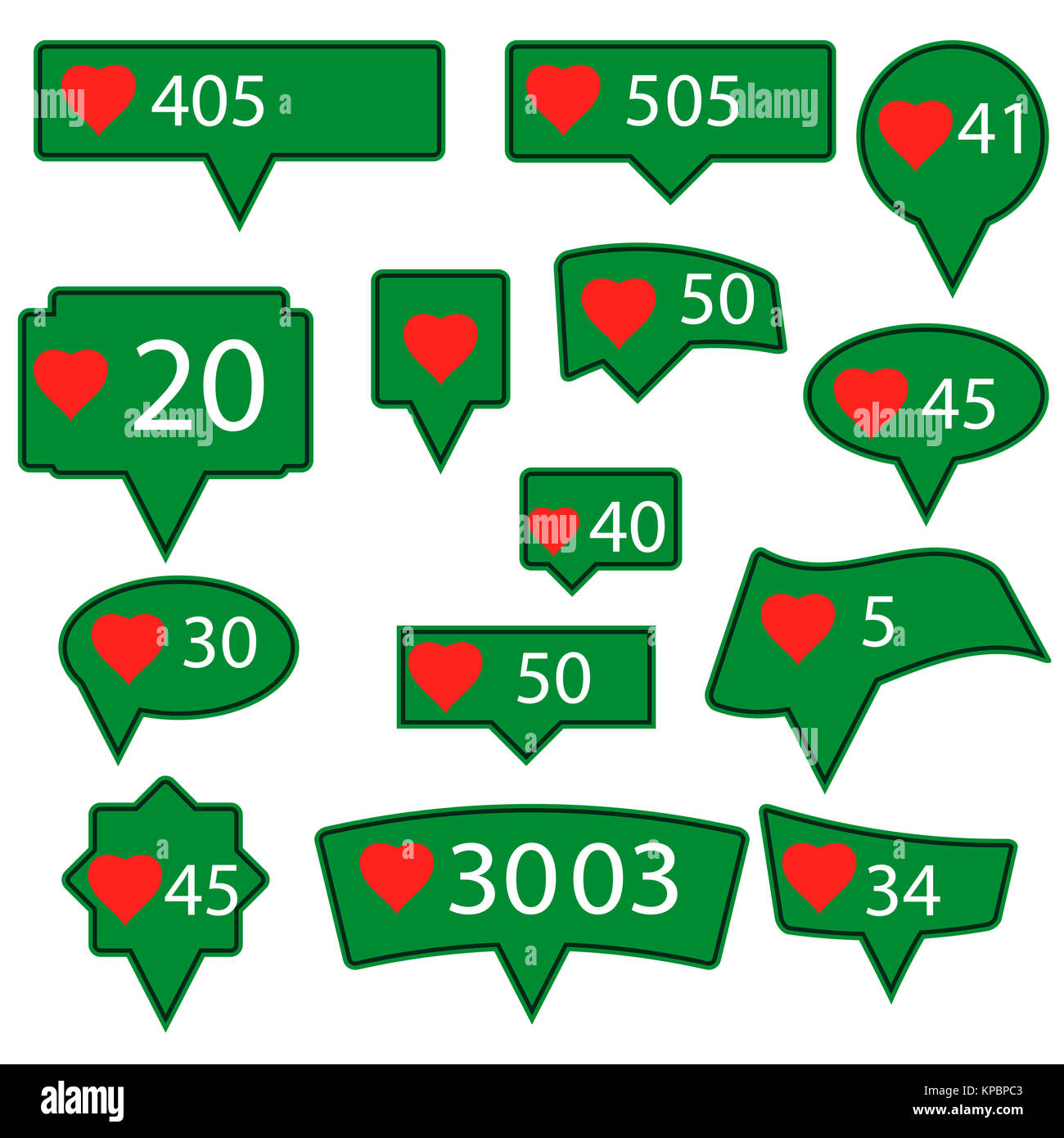 Set of Green Icons Stock Photo - Alamy