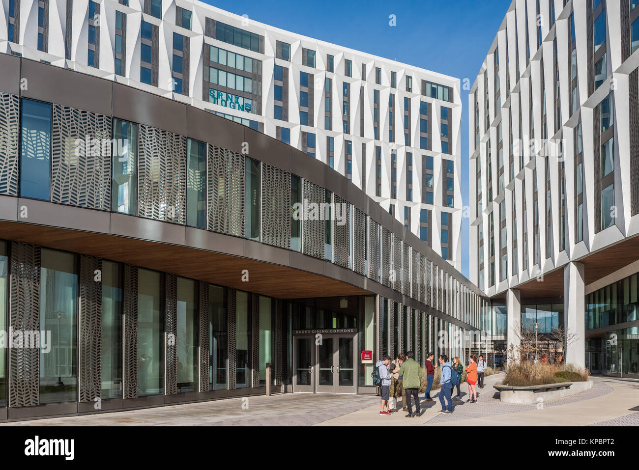 Exterior of the Campus North Residential Commons at the University of Chicago, designed by Studio Gang Stock Photo