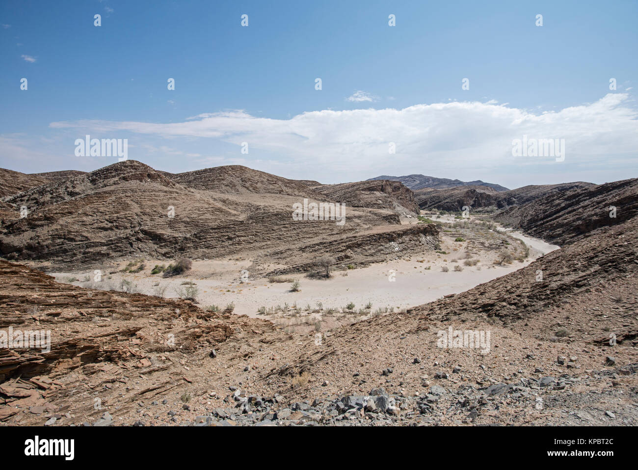 Dry River Bed, Namibia. Stock Photo