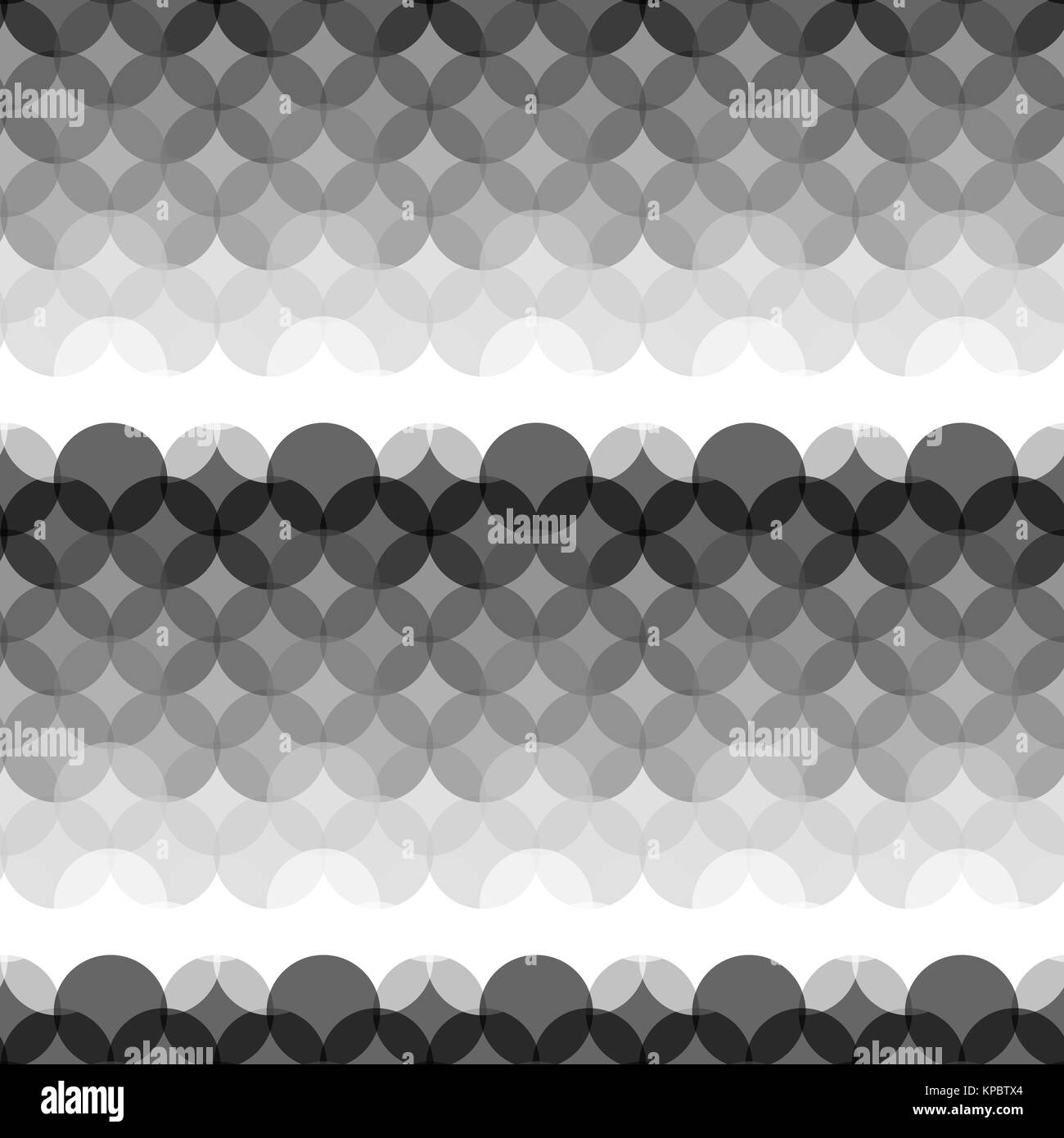 Seamless Gray Scale Pattern Created from Circle Intersections Stock Photo