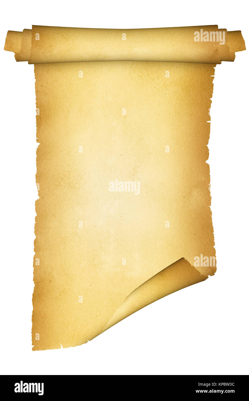 Medieval parchment on white background Stock Photo Alamy