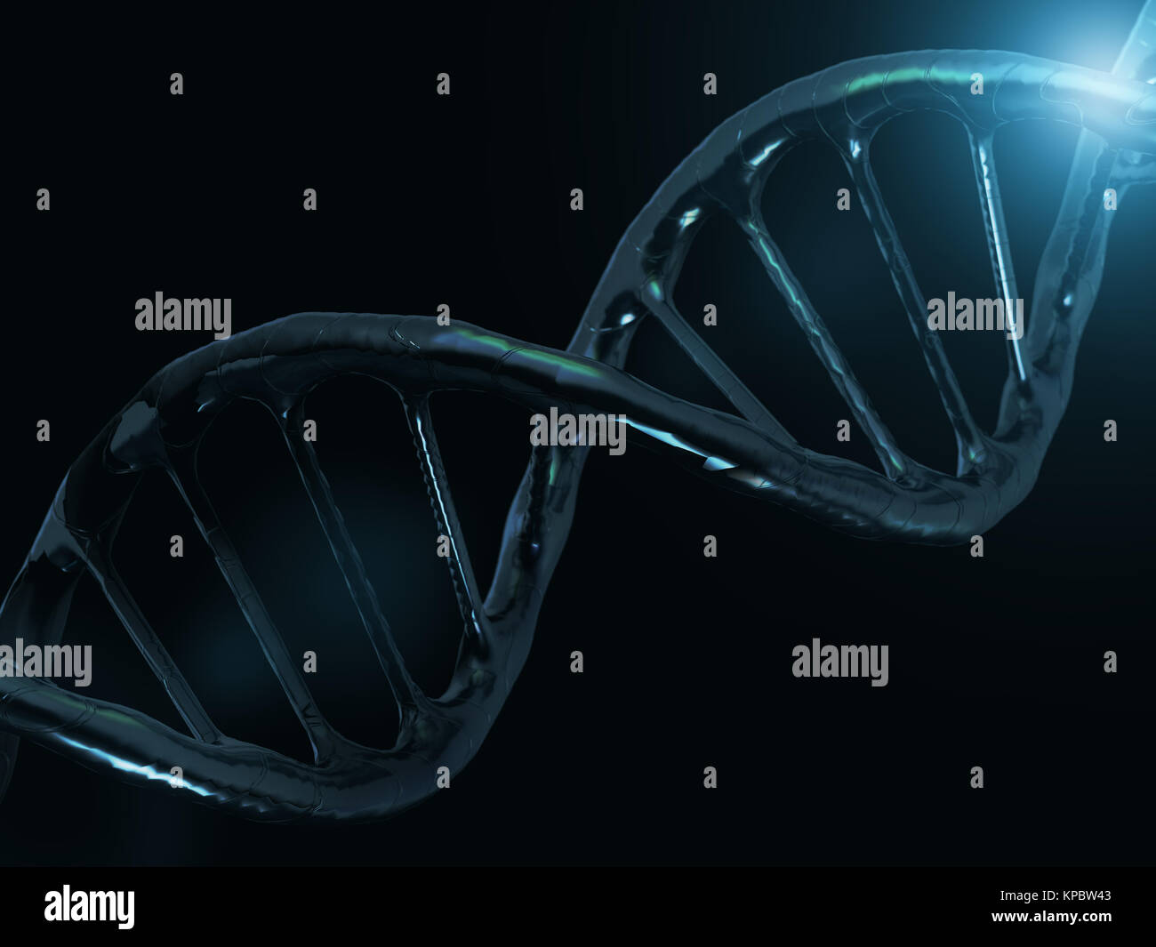 Digital illustration of a DNA model on science background. 3D rendering ...