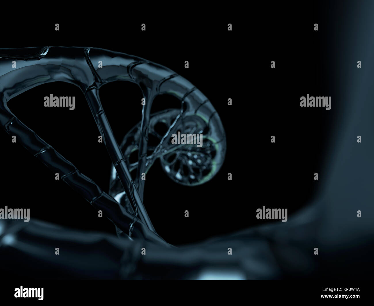Digital illustration of a DNA model on science background. 3D rendering ...