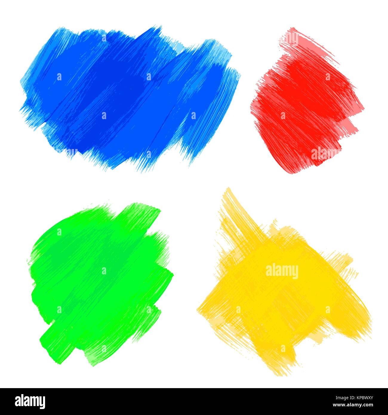 vector colorful red green blue yellow artistic hand drawn paint brush