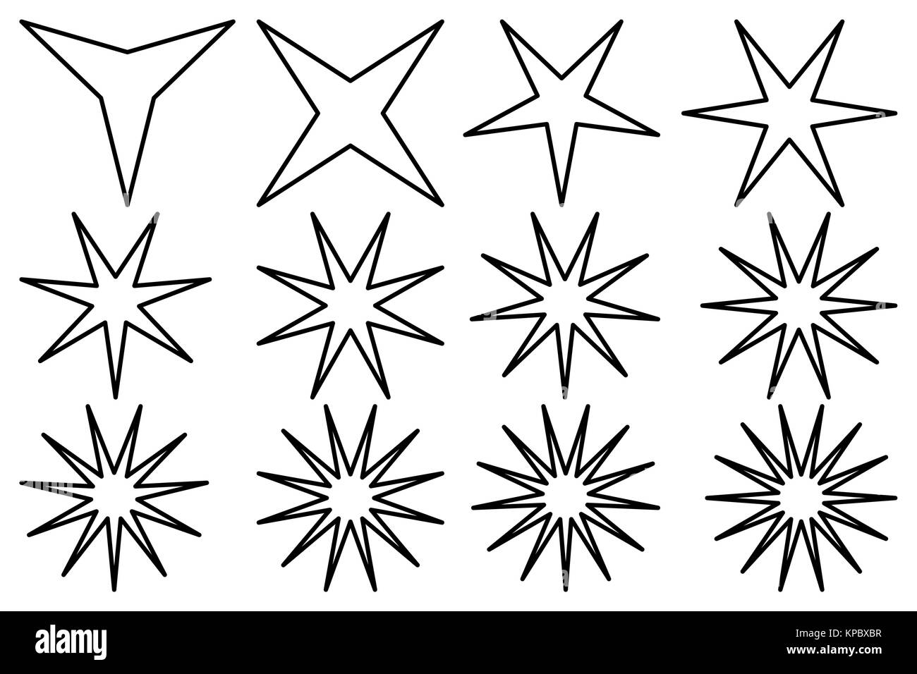 Star - vector set - black on white background Stock Vector Image & Art ...