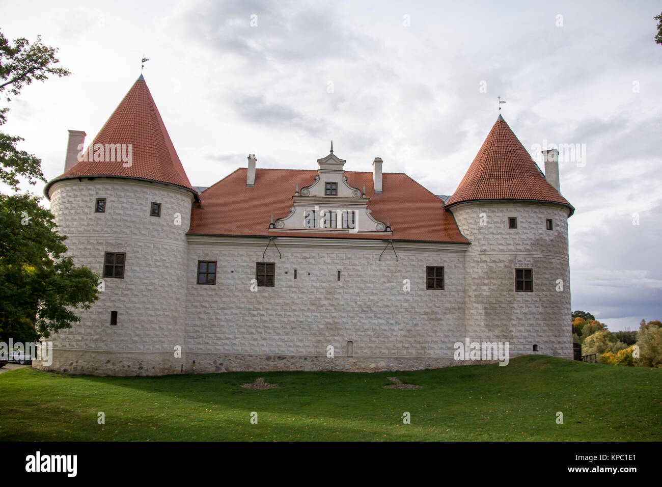 Livonia Order Castle was built in the middle of the 15th century. Bauska Latvia in autumn Stock Photo